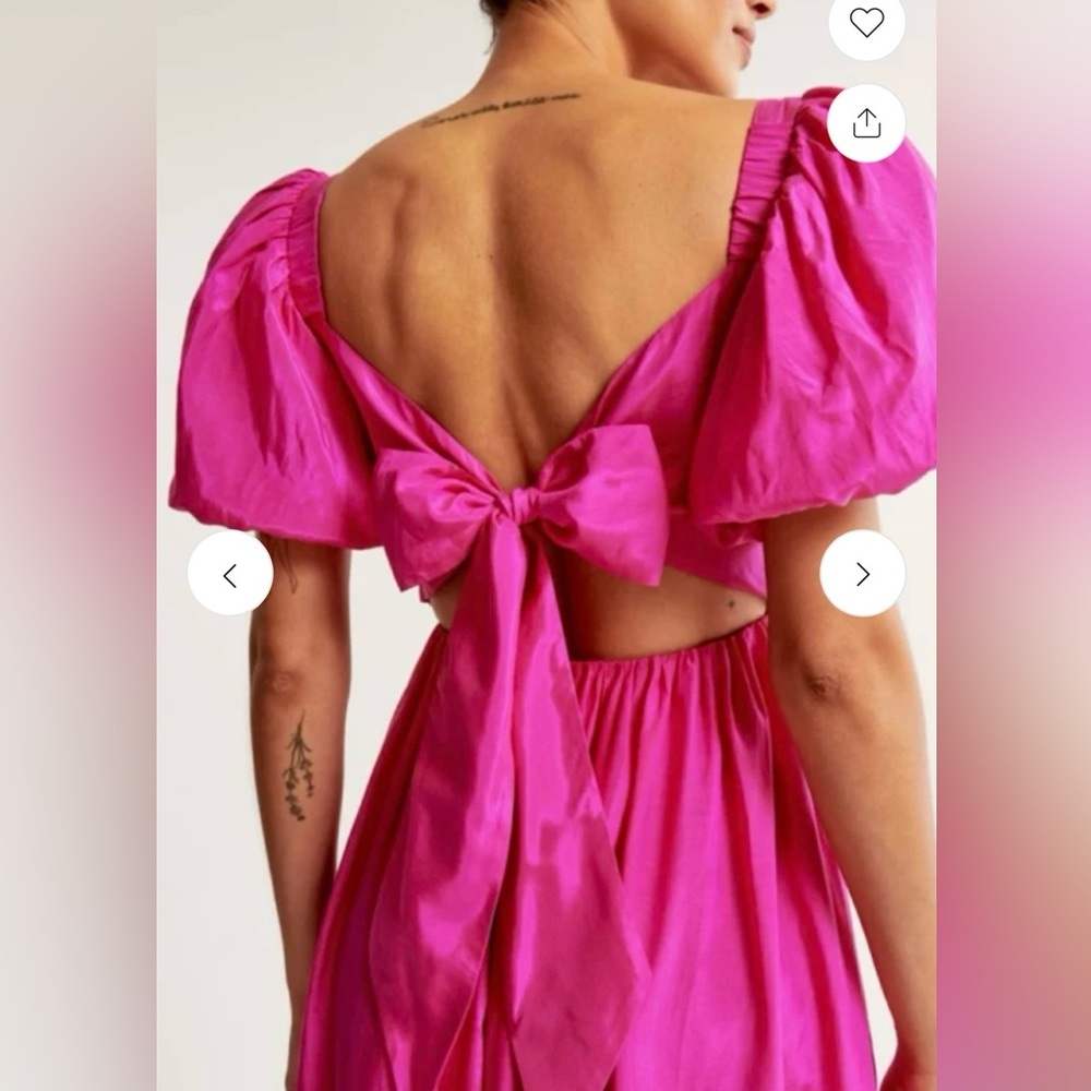 Abercrombie & Fitch Emerson Bow Back Maxi Dress Small Hot Pink - Picture 2 of 9